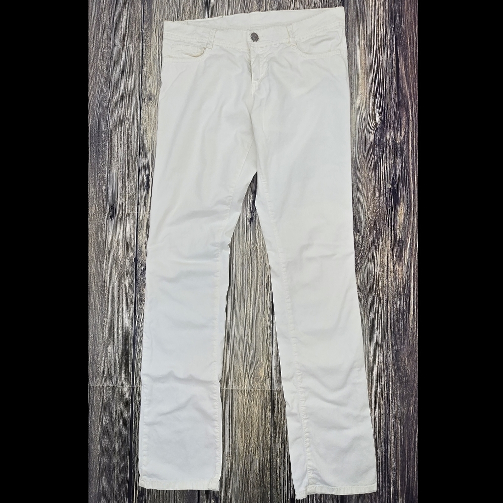 Versace Jean Co White Bejeweled Pocket Denim Jeans